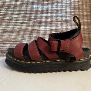 Dr. Martens Red and Black Chunky Sandals
